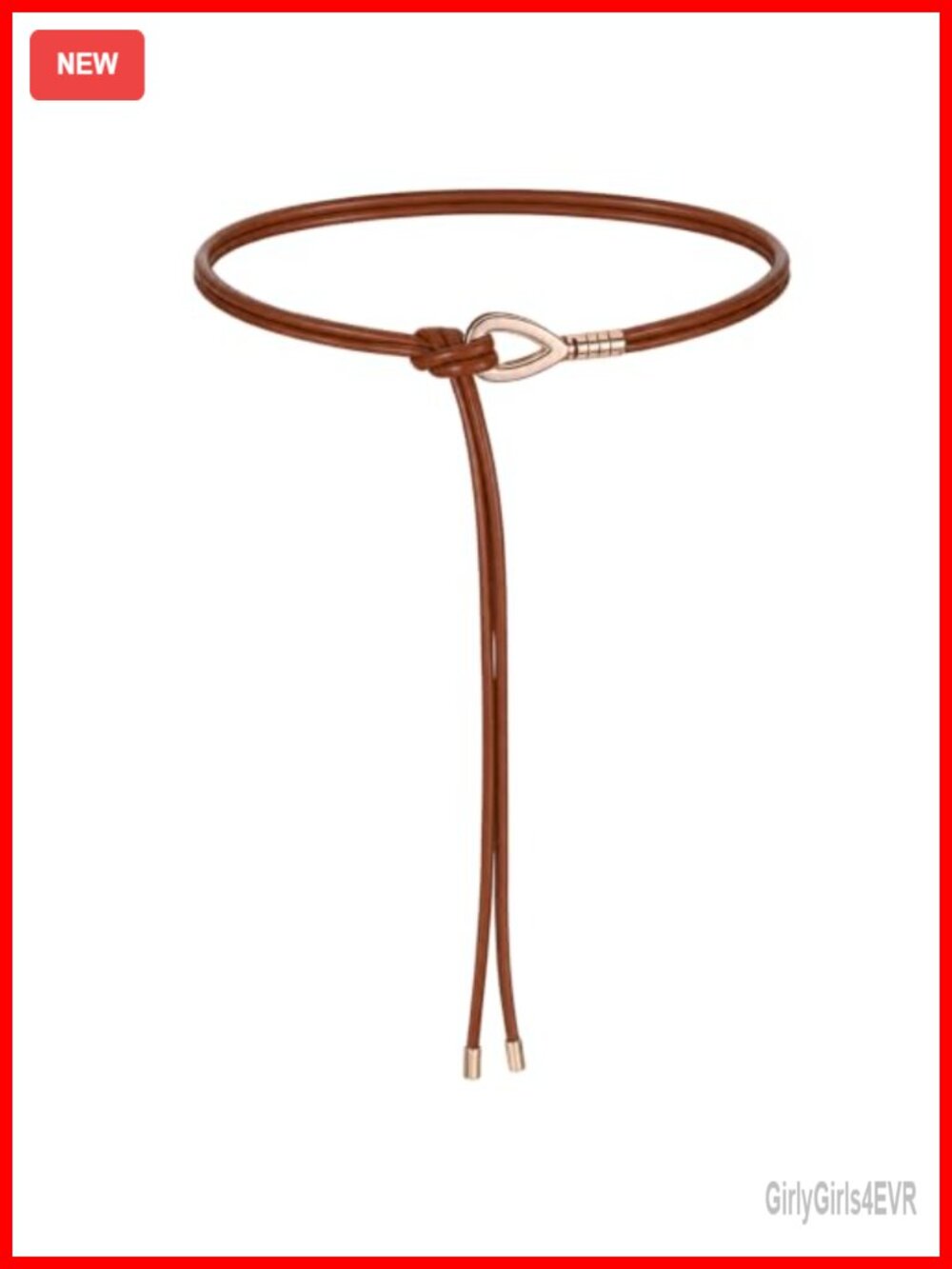 Women's Slim PU Leather Skinny Waist Belt Tie Closure Adjustable Dress Belt